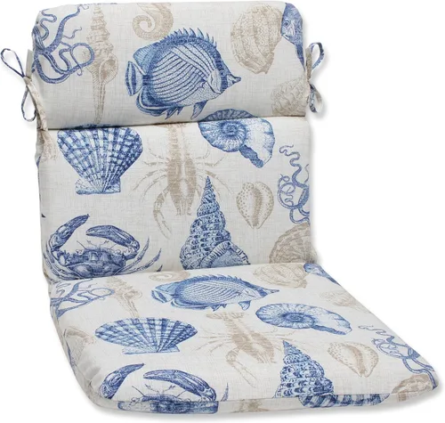 Miniatura 7 de Pillow Perfect Sealife Marine - Cojín para banco/columpio para exteriores/interiores, 45 x 18 pulgadas, azul