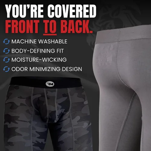 Miniatura 16 de Real Men ABCD Pouch - Pantalones de compresión para hombre, paquete de 1, 2 y 3, leggings para hombre, pantalones de yoga, medias, capa base