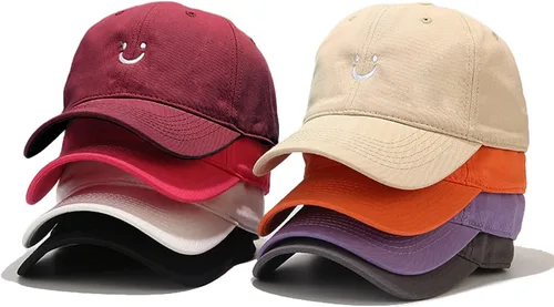 Miniatura 9 de Umeepar Gorra de béisbol con cara sonriente para mujeres y hombres, ajustable, de perfil bajo, de algodón, sin estructura, para papá