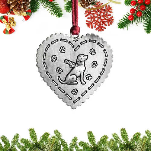 Miniatura 16 de Adornos navideños, 2024 Adorno de árbol de Navidad de peltre sólido hecho a mano de metal para colgar, artesanía DIY, coleccionables para árboles