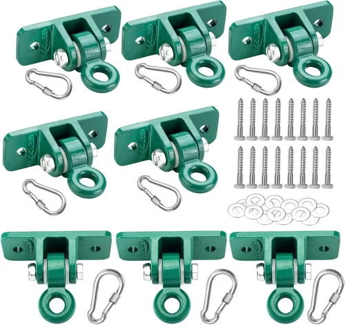 Miniatura 14 de BETOOLL HW9015 Set de 2 colgadores resistentes para hamaca para sets de madera, parque infantil, porche, interior, exterior y ganchos de cierre