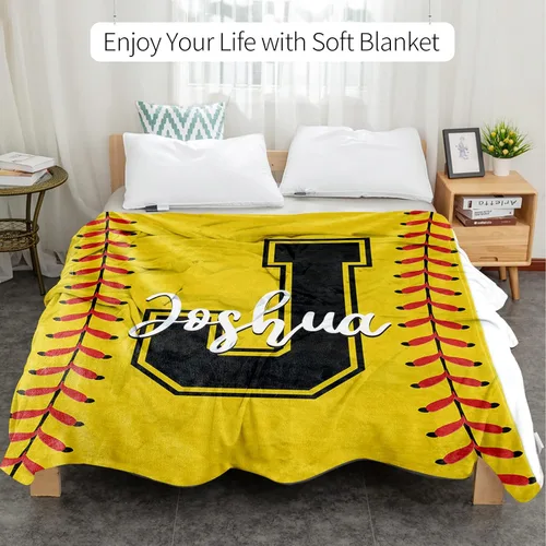Miniatura 5 de Manta suave personalizada para bebés: manta de diseño de béisbol personalizada para niños con nombre y número, regalos de ropa de cama para bebés
