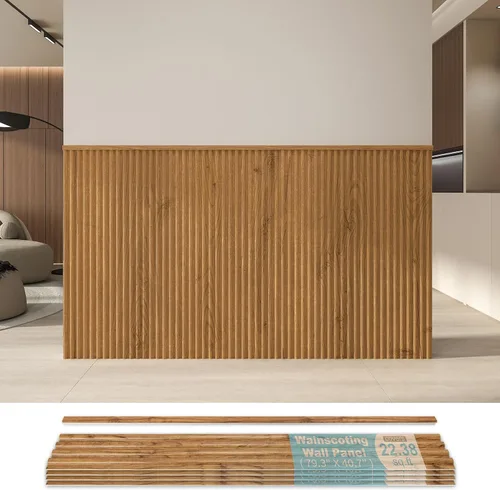Miniatura 11 de Art3d Paneles de revestimiento de madera, tablero de pared de poliestireno con cuentas para decoración de pared interior, 79.3 pulgadas de ancho x