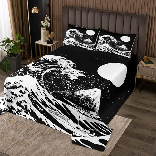 Miniatura 22 de Erosebridal Juego de colcha de teñido anudado arcoíris, juego de ropa de cama bohemio de calavera de la muerte, juego de ropa de cama tamaño King