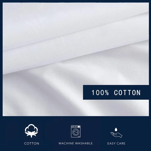 Miniatura 13 de Nautica Sábana bajera ajustable de tamaño individual, ropa de cama de percal de algodón crujiente, sábana ligera y transpirable, bolsillo profundo