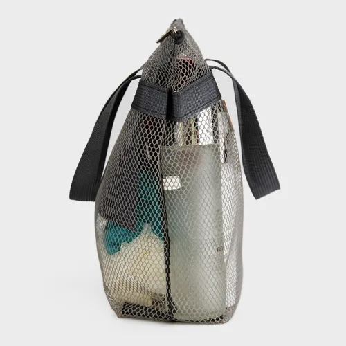 Miniatura 5 de TOPASION Bolsa de ducha de malla portátil, organizador de baño y aseo colgante con cremallera para viajes, gimnasio, campamento, dormitorios
