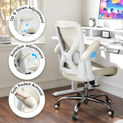 Miniatura 6 de Ergalithic Silla de Oficina Ergonómica para Hogar y Computadora - Silla X en Forma de Malla con Cuero PU y Soporte Lumbar Ajustable - Silla