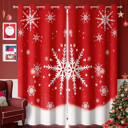 Miniatura 11 de DIVA EN CAMINO DEC - Cortinas de Navidad, con ojales y bloqueo de luz solar, para ventana, 52 x 63 pulgadas, tratamiento decorativo para fiestas