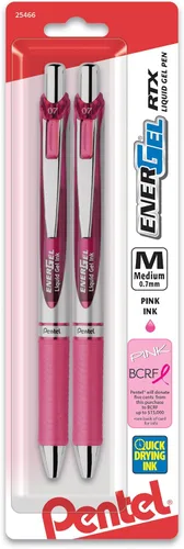 Miniatura 9 de Pentel EnerGel RTX - Bolígrafo de gel líquido retráctil (¹/₃₂ pulgadas), punta de metal, línea mediana, tinta azul marino, paquete de 2
