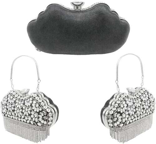 Miniatura 5 de Olixi Lip Shape Clutch Purse for Women Evening Bag Glitter Luxury Purse Fashion Tassel Handbag for Wedding Party Prom