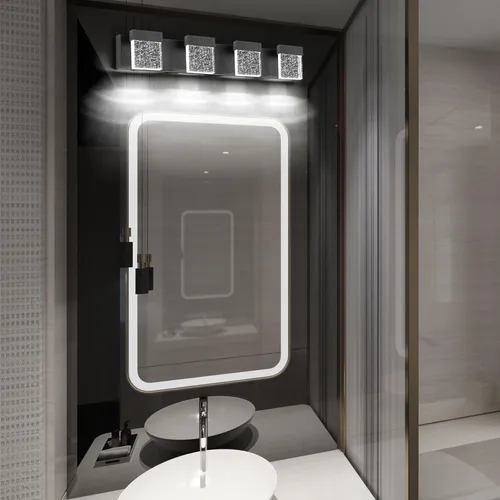 Miniatura 7 de Lámpara de tocador de baño de 30.5 pulgadas con 4 burbujas, color negro, lámpara LED sobre espejo, moderna, 6000 K