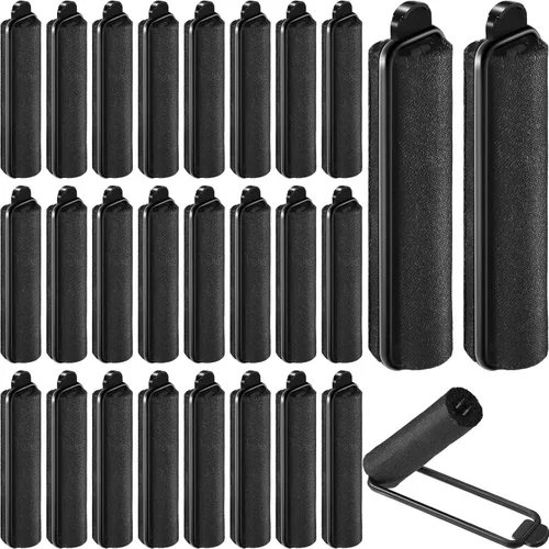 Syhood 60 rodillos de esponja de espuma satinada, rizadores de pelo de espuma suave, rizadores de peluquería flexibles, varillas onduladas negras