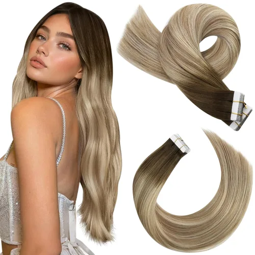 Miniatura 12 de Moresoo Extensiones de cabello humano real con cinta adhesiva, sin costuras, #1 negro azabache, 20 piezas, 1.76 oz (50 g), 24 pulgadas
