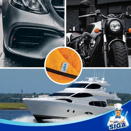 Miniatura 4 de MR.SIGA Toallas profesionales de microfibra premium para coches, toallas de lavado y detalles de coche de doble cara, Oro, 15.7 x 23.6 pulgadas
