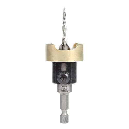 Miniatura 10 de Amana Tool Avellanador de 82 grados con broca cónica y tope de profundidad ajustable, 55155, 1/2 D x 3/16 D de broca x vástago hexagonal