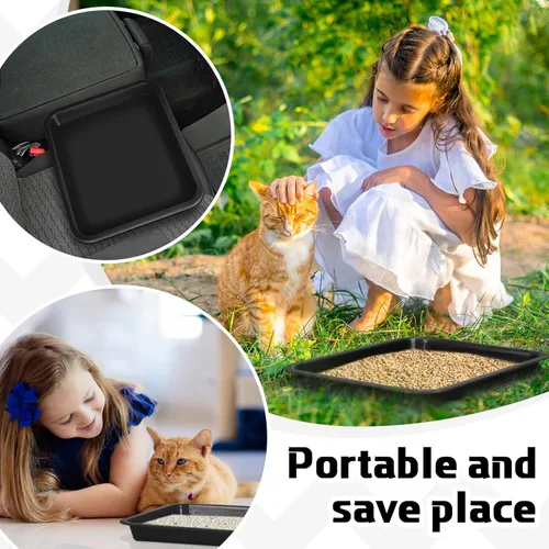 Miniatura 6 de Tessco for you 3 cajas de arena para gatitos, caja de arena para gatos poco profunda, de entrada baja, abierta, impermeable, de plástico, bandeja