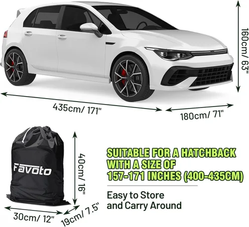 Miniatura 7 de Favoto Funda Impermeable para Automóvil para Todo Clima para Automóviles, 6 Capas de Servicio Pesado para Exteriores Protección contra Lluvia Polvo