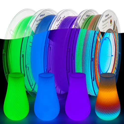 Miniatura 35 de AMOLEN Paquete de filamento PLA de seda para impresora 3D de 4.4 lbs, paquete de ácido poliláctico de doble color de 0.069 in, filamento PLA