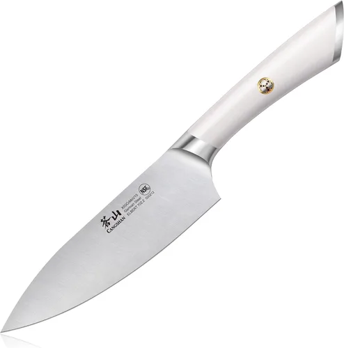 Miniatura 9 de Cangshan Cuchillos de chef forjados de acero alemán serie ELBERT (negro, 8 pulgadas)