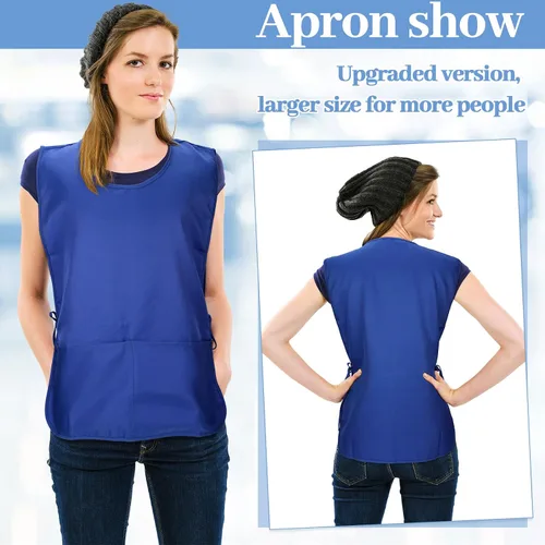 Miniatura 5 de Suhine 15 Pcs Cobbler Apron Smock Apron with 2 Deep Pockets and Side Ties Unisex Apron for work kitchen