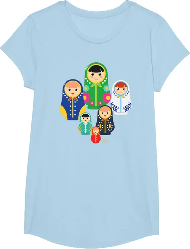 Miniatura 16 de Matryoshka Russian Nesting Dolls, Rusia - Camiseta de regalo, Azul / Patchwork, S