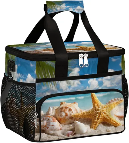 Miniatura 20 de Pardick Bolsa térmica suave con aislamiento de leopardo de galaxia para hombres y mujeres, lonchera grande a prueba de fugas, enfriador de playa