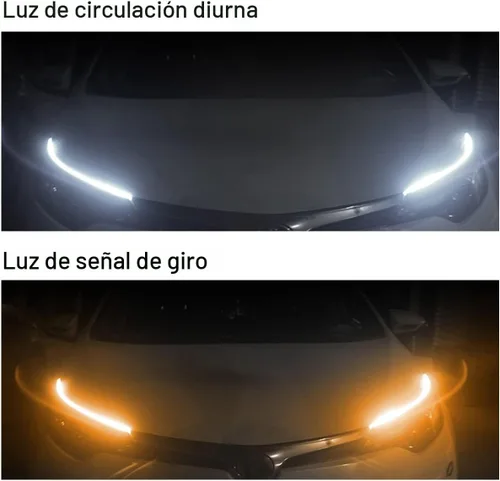 Miniatura 2 de TEKSHINNY - Tiras de luces LED para autos, 2 piezas de 24 pulgadas, tiras LED flexibles para faros delanteros, color dual, luces de señal de giro