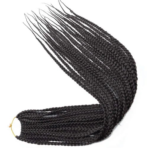 Miniatura 44 de 6 paquetes/lote (14/18/24/30) pulgadas, 0.4 in, 20 hebras por paquete, 3 extensiones de cabello trenzado de ganchillo finas, diámetro 3X