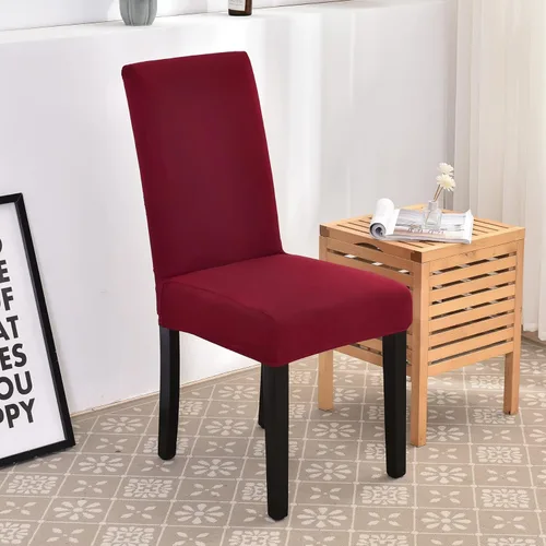 Miniatura 3 de HZDHCLH Juego de 4 fundas para sillas de comedor color burdeos, fundas elásticas de elastano para sillas Parsons, paquete de 4, fundas de asiento