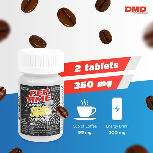 Miniatura 4 de Tabletas, píldoras de cafeína de vitamina B6 y B12, 350 mg de cafeína por porción, suplemento de rendimiento físico y enfoque, 100