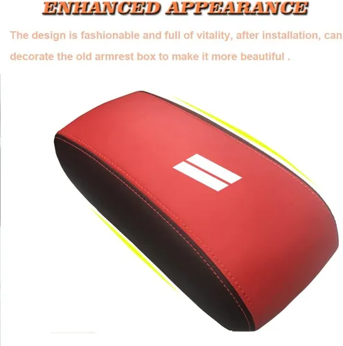 Miniatura 6 de Funda para el reposabrazos de la consola central, de piel, antiarañazos, de protección, accesorios de decoración interior, para Dodge Durango Fibra