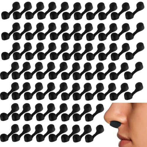 Tondiamo 100 piezas de filtro de tapón de nariz desechable, esponja de filtro de nariz para mujeres y hombres, bronceado en aerosol sin sol, áreas