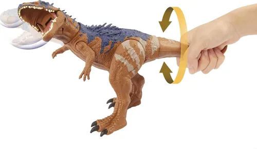 Miniatura 2 de Mattel Jurassic World Massive Biters - Figura de acción de dinosaurio, juguete de dinosaurio grande Albertosaurus con golpe activado por la cola