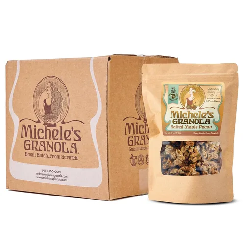 Miniatura 17 de Michele's Granola Mantequilla de almendras, hecha a mano, grano entero, vegano, sin gluten y sin OGM, bolsas resellables de 12 onzas, paquete de 6