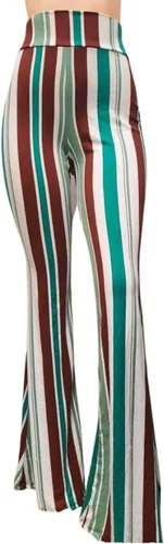 Miniatura 24 de ShopMyTrend - Pantalones de yoga largos con piernas anchas y acampanadas estilo palazzo, con cintura alta, para mujer