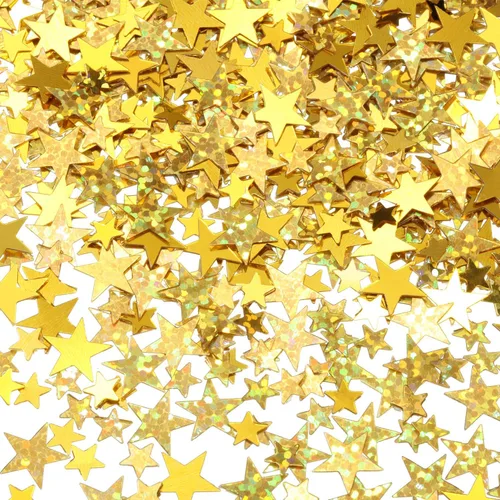 Miniatura 16 de Hestya Confeti de 60 g de estrella con purpurina, confeti de mesa de papel metálico para Navidad, fiesta, boda, festival, decoraciones