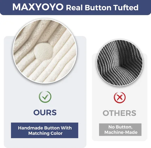 Miniatura 6 de MAXYOYO Colchón futón de 8 pulgadas, sofá de futones ultra grueso, tapete copetudo de tamaño matrimonial para adultos, relleno de espuma triturada