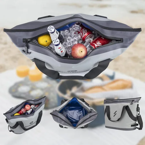 Miniatura 6 de ROCKBROS Hielera suave aislada a prueba de fugas portátil para 36 latas, enfriadores grandes de lados suaves, impermeable, con aislamiento térmico
