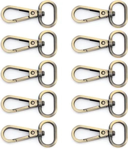Miniatura 26 de CRAFTMEMORE Broches giratorios con cierre de langosta para puerta de presión, clips de moda, FS10, paquete de 10 unidades (metal, 1-1/2 pulgadas)