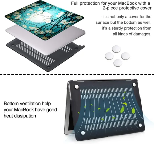 Miniatura 5 de iCasso Funda para MacBook Air de 13 pulgadas (versión anterior 2010-2017), carcasa protectora rígida de plástico y cubierta de teclado solo