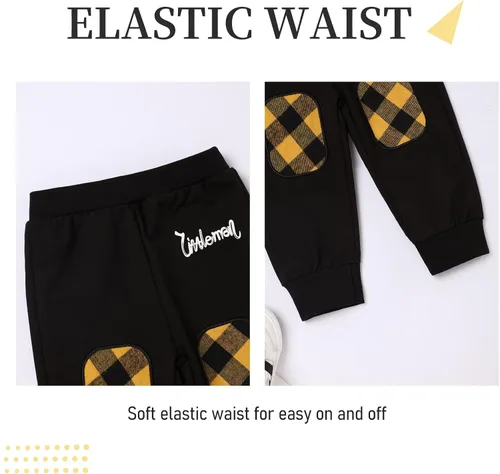 Miniatura 4 de Fuermos Conjunto para niño pequeño - Sudadera y pantalones a cuadros con capucha - Ropa de otoño