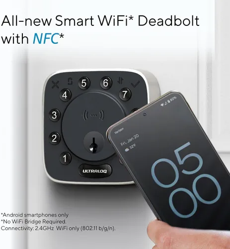 Miniatura 3 de ULTRALOQ Cerradura Inteligente de Puerta NFC Upgrade Bolt 2025, Cerrojo WiFi Integrado 6-en-1 Teclado de Entrada sin Llave y Sensor de Puerta