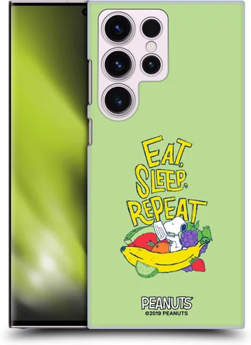 Head Case Designs Funda rígida con licencia oficial de Peanuts Eat Sleep Snoopy Naturally Sweet compatible con Samsung Galaxy S23 Ultra 5G Comer