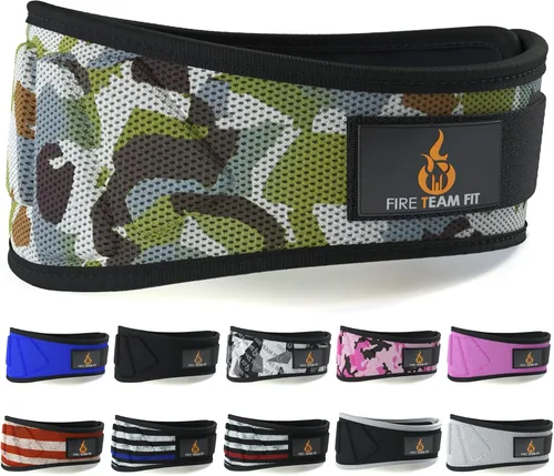 Miniatura 11 de Cinturón para levantamiento de pesas Fire Team Fit, para hombres y mujeres, de 6 pulgadas, soporte de espalda para fisicoculturismo y fitness, ideal