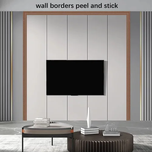 Miniatura 3 de Yutianli Moldura de Corona Despegar y Pegar Borde de Papel Tapiz Base de Pared Flexible Moldura Adhesiva Zócalo de Vinilo Autoadhesivo Marrón