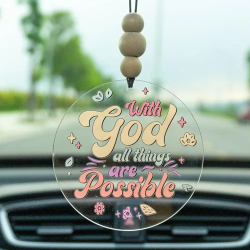 Miniatura 33 de Talataca Adorno plano 2D cristiano para automóvil y cuentas de madera, citas inspiradoras con cuentas, accesorios para espejo retrovisor, colgante 37