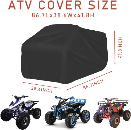 Miniatura 2 de Fundas para ATV Impermeables Fundas para Cuatrimotos, Tamaño XXL de 86'', Resistentes al Viento y Anti-UV, Fundas para Vehículos de 4 Ruedas Usadas