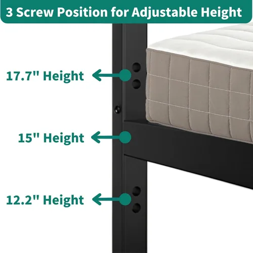 Miniatura 4 de YITAHOME Sofá cama con nido, cama individual de altura ajustable con nido extraíble, sofá cama con soporte de listones de acero para sala de estar