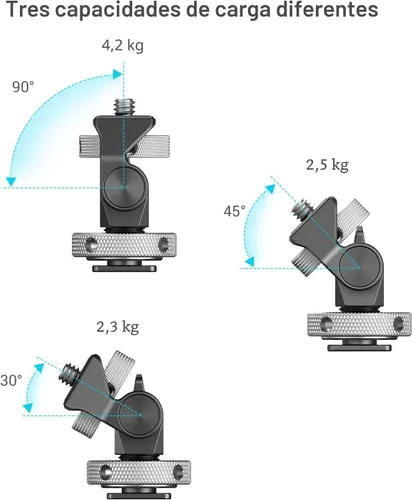 Miniatura 7 de SmallRig Soporte de montaje para monitor de campo giratorio e inclinable ajustable con soporte de zapata fría para monitor de 5" y 7