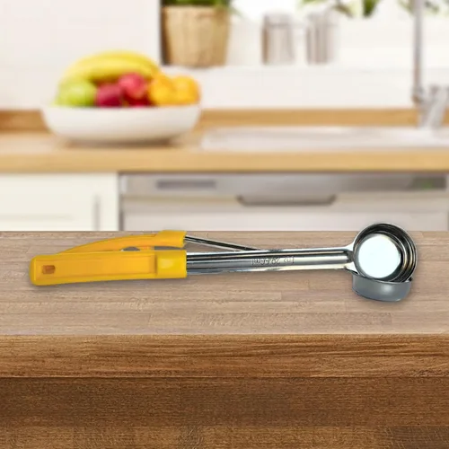 Miniatura 5 de Cuchara de acero inoxidable sólido de 1 onza para medir y servir; cucharas de grado comercial (paquete de 2)